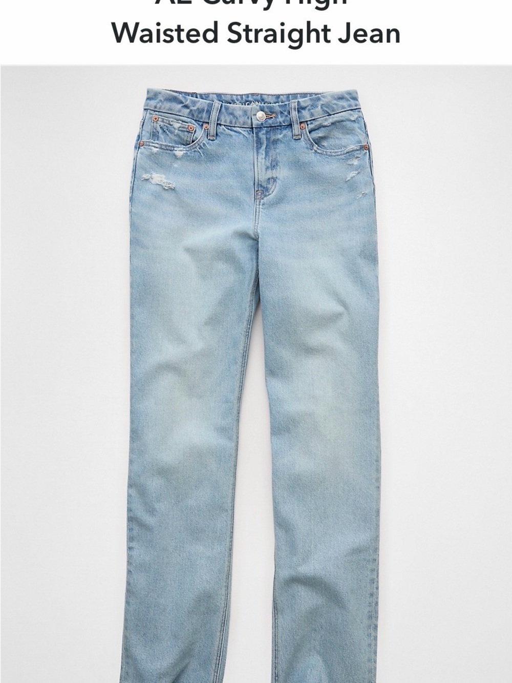 American Eagle Outfitters Light Blue High-Rise Straight Jeans